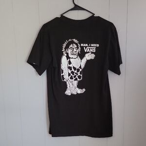 Vans Mens Shirt Medium Caveman Black Short Sleeve